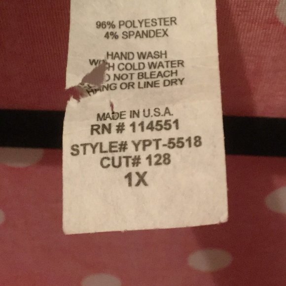 Plus size polka dot wide sleeve smoked bottom top - Picture 7 of 7